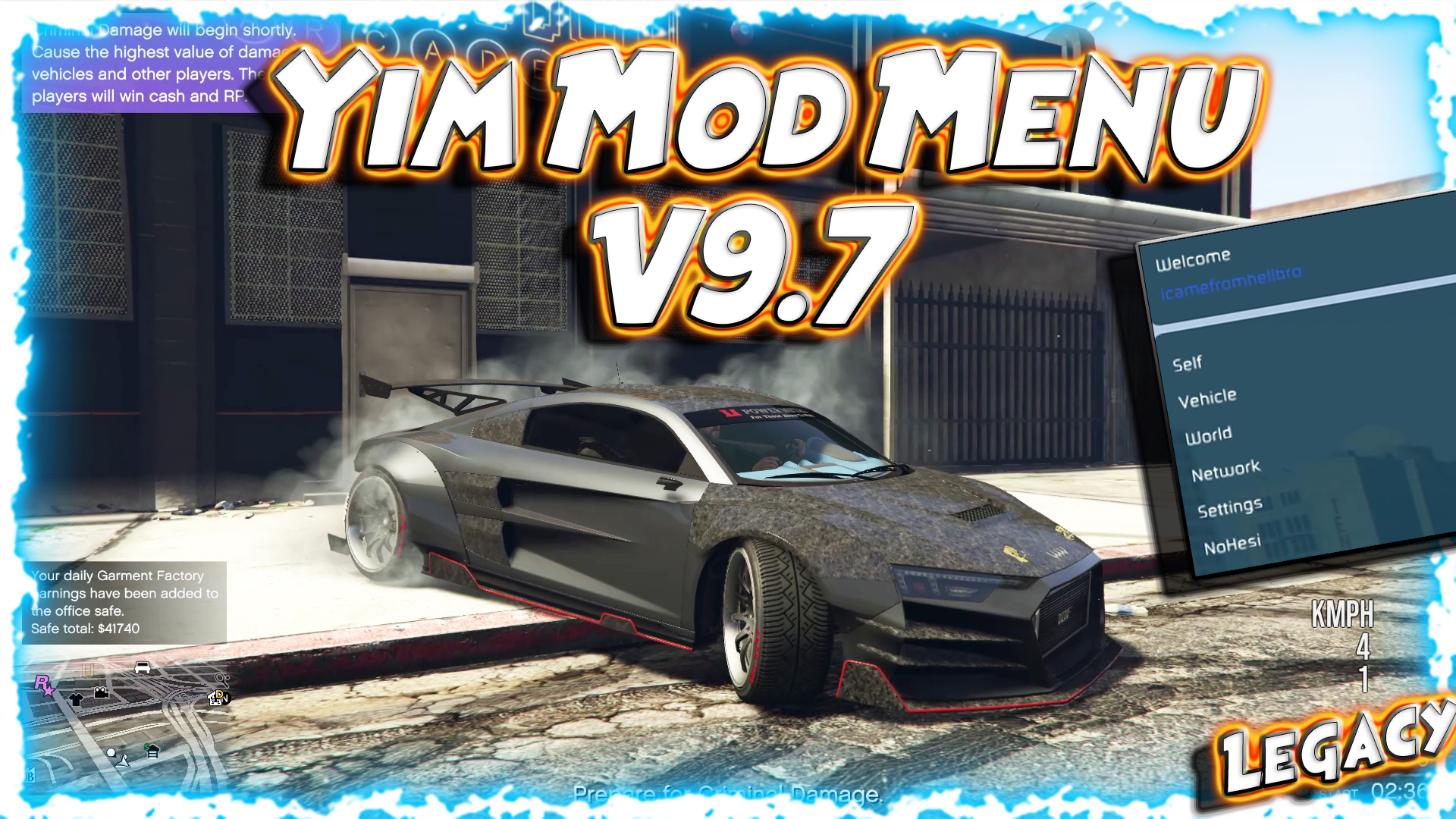 Yim Menu v9.7 for Legacy with Compatible to play Heists with Friends and Randoms